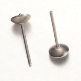 Ørestikkere Til Top/Anboret Perler, Stål, 4,5 mm, 10 par - Uniq Perler - 113446