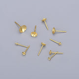 Ørestikkere Til Topboret/Anboret Perler, Forgyldt Sterling Sølv 925, (5mm) - Uniq Perler - 006244