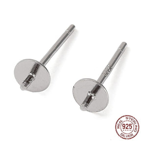 Ohrstecker für oben gebohrte/angebohrte Perlen, Sterling Silber 925, 12,5x4mm, 1 Paar - Uniq Perler - 62478