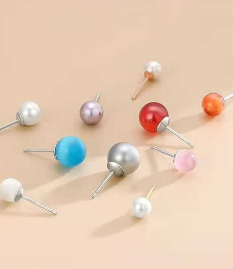 Ørestikkere Til Topboret/Anboret Perler, Sterling Sølv 925, (5mm) - Uniq Perler - 006200