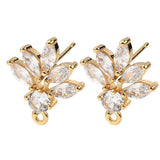 Ørestikkere, zirkonia, Langtidsholdbar 18K Guldbelagt (15.5x18.5mm) - Uniq Perler - 