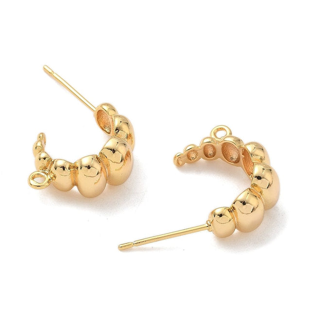 Ørestikkere/Creol– C - Form, Forgyldt Messing (15,5mm) - Uniq Perler - 115699