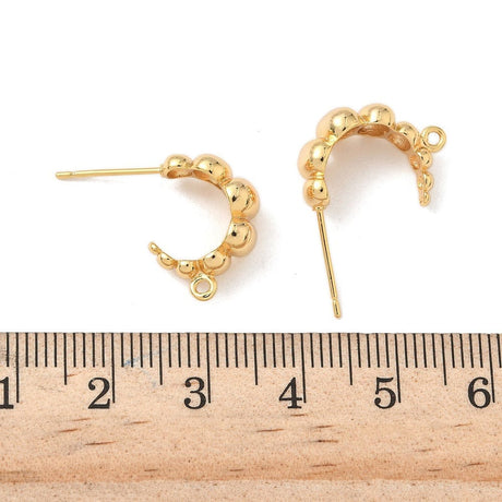 Ørestikkere/Creol– C - Form, Forgyldt Messing (15,5mm) - Uniq Perler - 115699