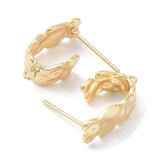 Ørestikkere/Halv Creoler, Forgyldt Messing, (17x6,5mm) - Uniq Perler - 112080