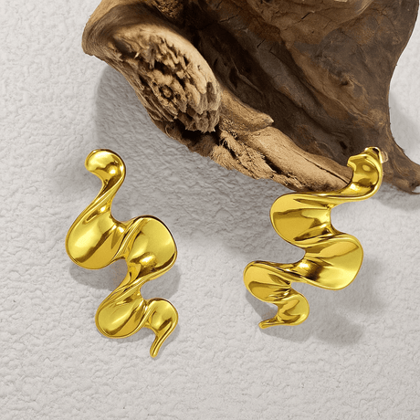 Organisk Design – Vandfast Forgyldt Stål (Par) - Uniq Perler - 56788