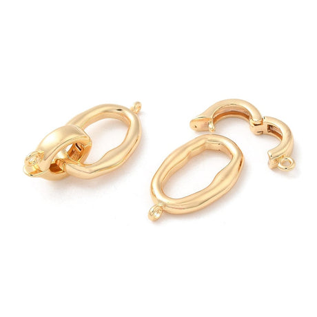 Organisk Fold Over Lås, 18K Forgyldt Messing, (31,5mm) - Uniq Perler - 111618