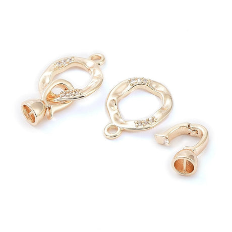 Organisk Fold Over Lås, 18K Langtidsholdbar Forgyldt, 24x13mm - Uniq Perler - 111601