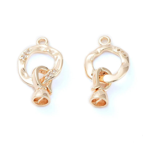 Organisk Fold Over Lås, 18K Langtidsholdbar Forgyldt, 24x13mm - Uniq Perler - 111601