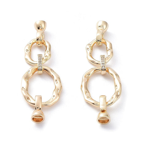 Organisk Fold Over Lås Med Zirkonia, 18K Langtidsholdbar Forgyldning, 54x16mm - Uniq Perler - 2748383