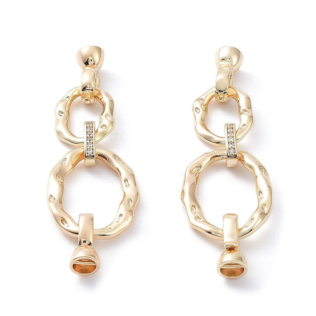 Organisk Fold Over Lås Med Zirkonia, 18K Langtidsholdbar Forgyldning, 54x16mm - Uniq Perler - 2748383