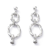 Organisk Fold Over Lås Med Zirkonia, Langtidsholdbar Platin Belagt, (54x16mm) - Uniq Perler - 0001489279