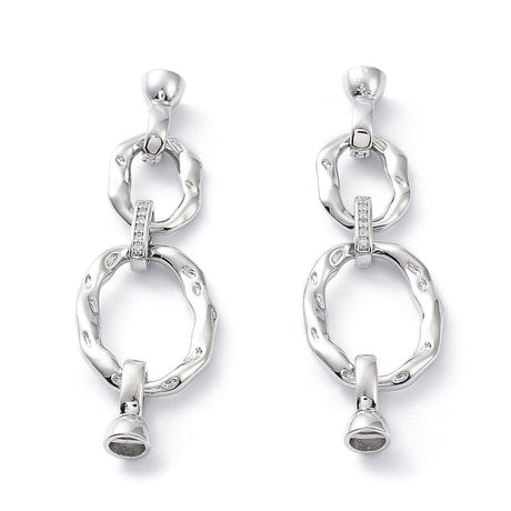 Organisk Fold Over Lås Med Zirkonia, Langtidsholdbar Platin Belagt, (54x16mm) - Uniq Perler - 0001489279