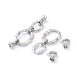 Organisk Fold Over Lås Med Zirkonia, Langtidsholdbar Platin Belagt, (54x16mm) - Uniq Perler - 0001489279