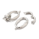 Organisk Fold Over Lås, Platinium Farvet Messing, 31,5mm - Uniq Perler - 111619