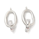 Organisk Fold Over Lås, Platinium Farvet Messing, 31,5mm - Uniq Perler - 111619