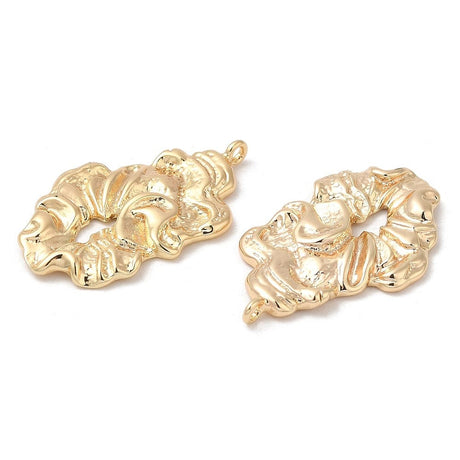 Organisk Vedhæng, 18K Forgyldt, 26x15mm - Uniq Perler - 112915