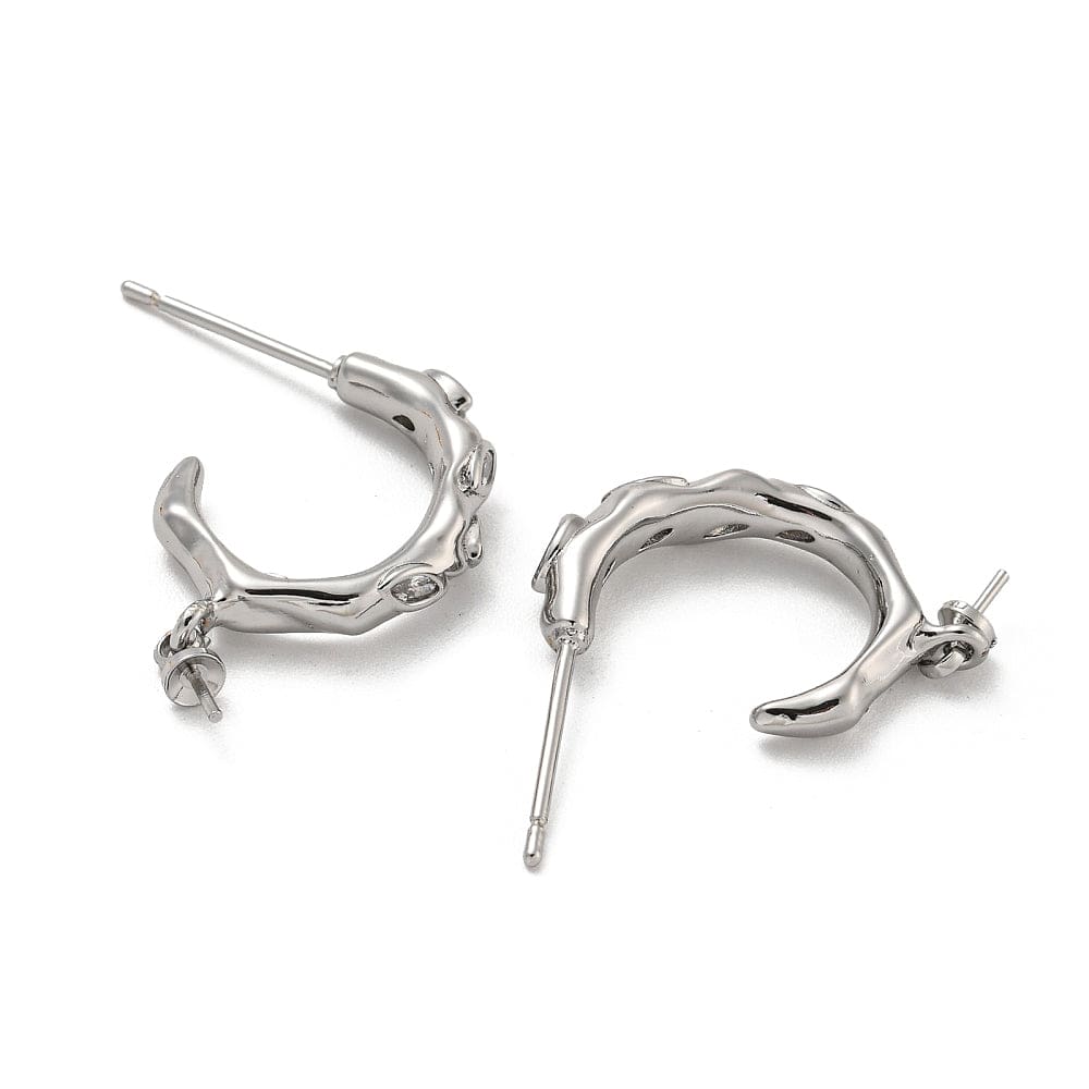 Organiske Creoler - Til Anboret Perle, Langtidsholdbar Belægning (25x4mm) - Uniq Perler - 113662