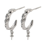 Organiske Creoler - Til Anboret Perle, Langtidsholdbar Belægning (25x4mm) - Uniq Perler - 113662