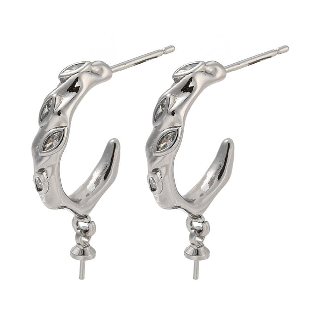 Organiske Creoler - Til Anboret Perle, Langtidsholdbar Belægning (25x4mm) - Uniq Perler - 113662