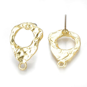 Organic Ear studs Eye, Gold-plated, 19x14mm - Uniq Perler - 114255