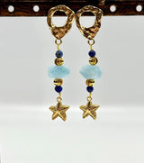 Organiske Ørestikkere Med Øje, Forgyldt, 19x14mm - Uniq Perler - 114255