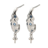 Organiske Ørestikkere Med Sten Til Anboret Perle, Langtidsholdbar Platin Belagt, (28x6mm) - Uniq Perler - 113680