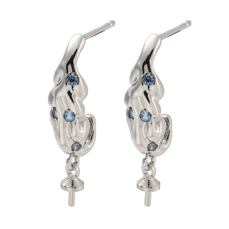 Organiske Ørestikkere Med Sten Til Anboret Perle, Langtidsholdbar Platin Belagt, (28x6mm) - Uniq Perler - 113680