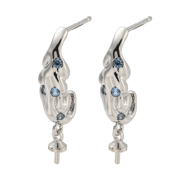 Organiske Ørestikkere Med Sten Til Anboret Perle, Langtidsholdbar Platin Belagt, (28x6mm) - Uniq Perler - 113680