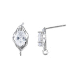 Organiske Ørestikkere Med Stor Flot Zirkonia Sten - Uniq Perler - 0001489220