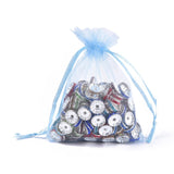 Organza Gaveposer Med Snor – Lys Blå (10x12cm) 10 stk. - Uniq Perler - 115972