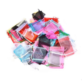 Organza-Beutel mit Kordel – Schmuckbeutel Mix Farben. (10 Stk.) - Uniq Perler - 117057