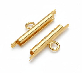 Original Miyuki Slide Ends – Gold-plated (15x5.5x4mm) - Uniq Perler - 667299