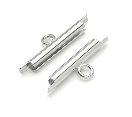 Originale Miyuki Slide Ends – Forsølvet (10x5,5x4mm) - Uniq Perler - 790524681761