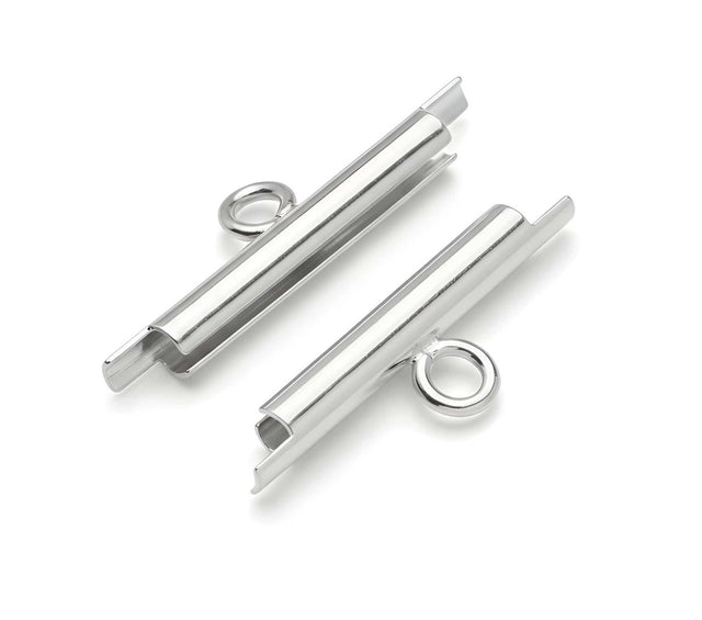 Originale Miyuki Slide Ends – Forsølvet (10x5,5x4mm) - Uniq Perler - 790524681761