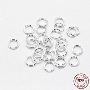 Jump ring/O - Rings – Open, 925 Sterling Silver (5x0.8mm), 10 pcs - Uniq Perler - 615846