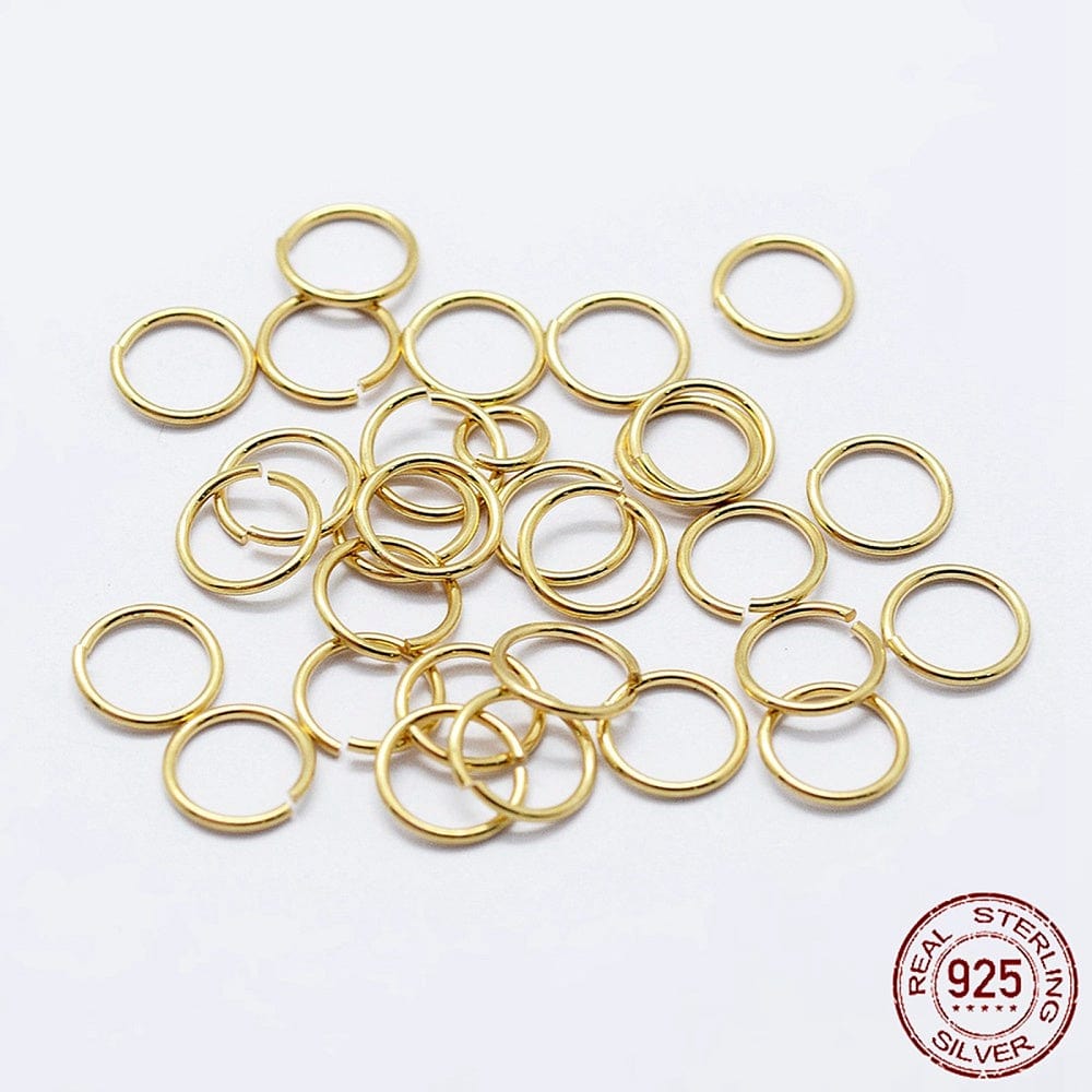 Øsken/O - Ringe – Åben, Forgyldt Sterling Sølv, 5x0,8mm (10 stk) - Uniq Perler - 131212