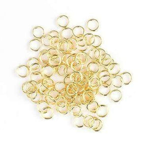 Jump ring/O - Rings – Open, Gold-plated Sterling Silver (5x0.8mm), 10 pcs - Uniq Perler - 56678