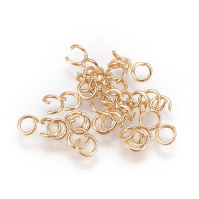 Jump ring/O - Rings – Open, Long-lasting Gold-plated (4x0.6mm) 20 pcs - Uniq Perler - 116135