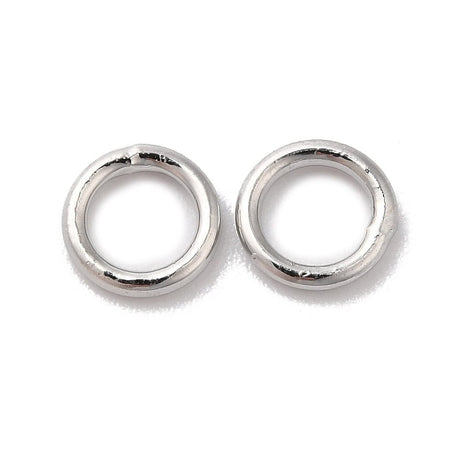 Øsken/O - Ringe – Lukket, Platinfarvet (5x1mm, 10 stk) - Uniq Perler - 114232