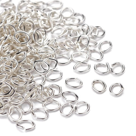 Øsken/O - Ringe – Oval, Forsølvet (3x4x0,6mm), 20 stk - Uniq Perler - 115288