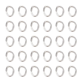 Ösken/O - Ringe – Oval, versilbert (3x4x0,6mm), 20 Stk - Uniq Perler - 115288
