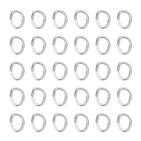 Øsken/O - Ringe – Oval, Forsølvet (3x4x0,6mm), 20 stk - Uniq Perler - 115288