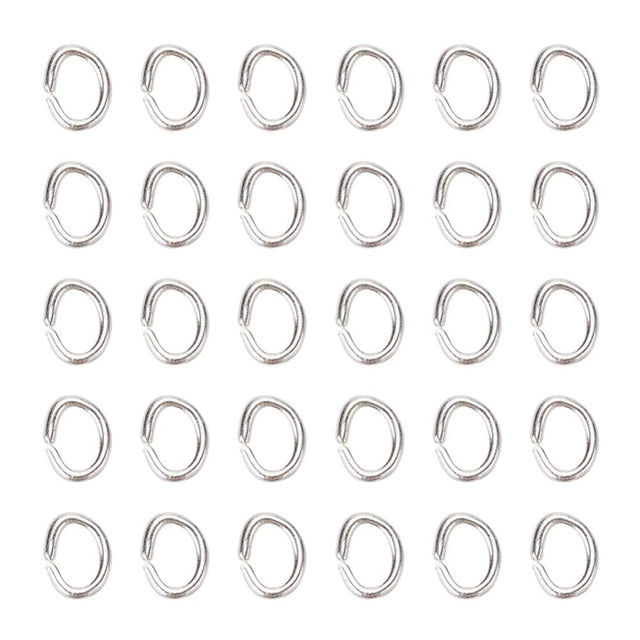 Øsken/O - Ringe – Oval, Forsølvet (3x4x0,6mm), 20 stk - Uniq Perler - 115288