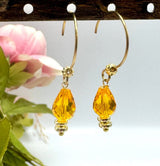 Østrisk Krystal Perler, Orange, Dråbe, 8x10mm,(10 Stk.) - Uniq Perler - 228465