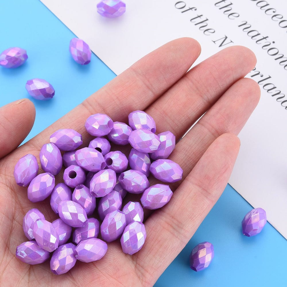 Oval Akryl Perler, 8x12mm, 100 Stk - Uniq Perler - 0000014870