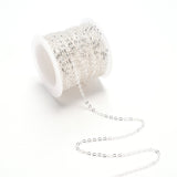 Oval Ankerkæde, Forsølvet Messing, 2,2x1,9x0,3mm - Uniq Perler - 284004