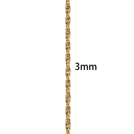 Oval Multi Kæde, Vandfast Stål, (3 mm, 1m) - Uniq Perler - 125301
