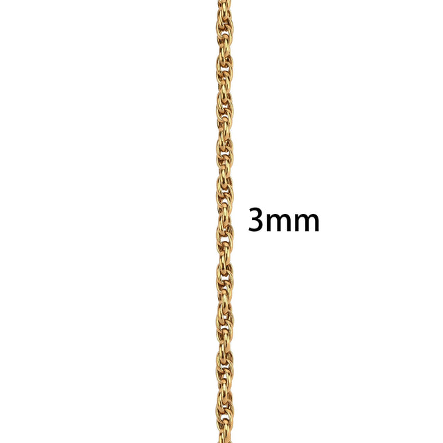 Oval Multi Kæde, Vandfast Stål, (3 mm, 1m) - Uniq Perler - 125301