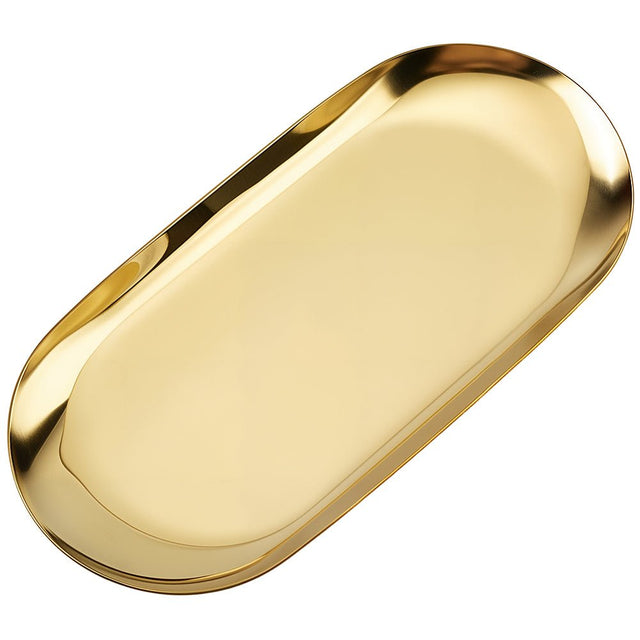 Oval Smykkebakke – 18K Forgyldt Stål (178,5x85x10mm) - Uniq Perler - 120663