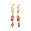 Oval Vedhæng – Rød/Pink Zirkonia 18K Forgyldt Langtidsholdbar (39mm) - Uniq Perler - 117667